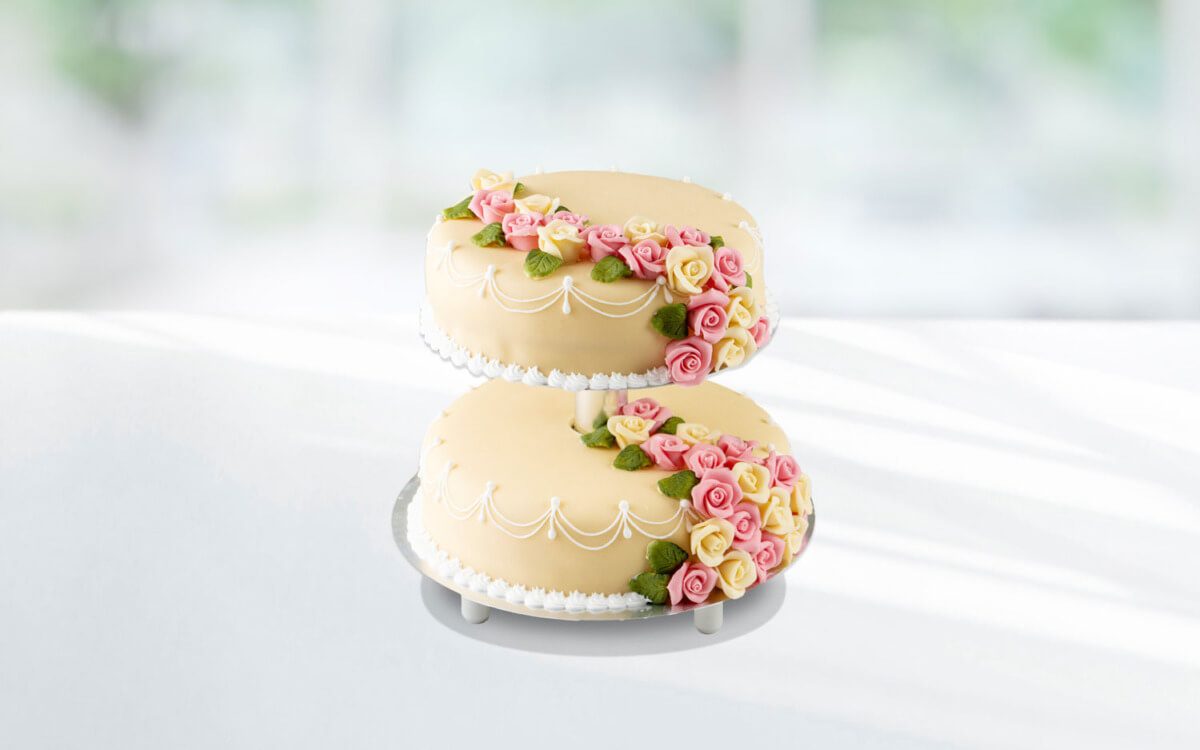 Bryllupskake med to etasjer